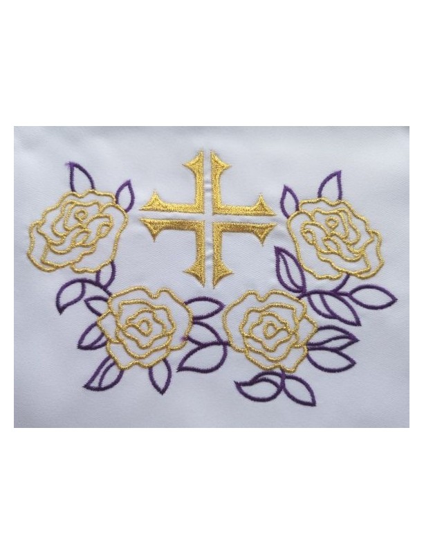 Tovaglia d'altare ricamata - motivo eucaristico