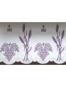 Nappe d'autel brodée - motif eucharistique