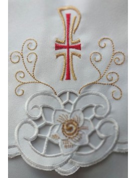 Nappe d'autel brodée - motif eucharistique