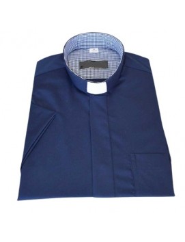 Camisa Priest - azul marino con rejilla pequeña