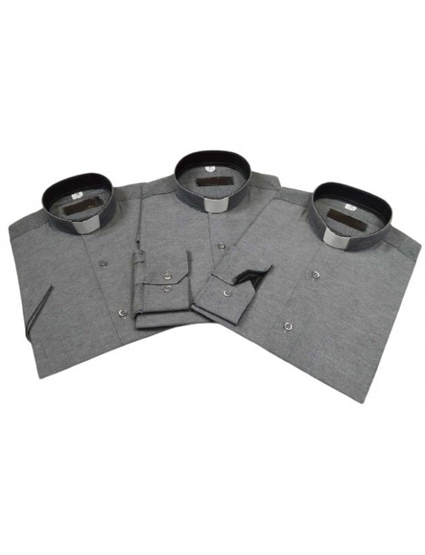 Camisa clergy - slim (corte entallado), gris