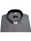 Clergy shirt - gray, black inset