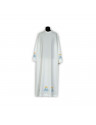 Clergy alb Marian embroidery, stand-up collar