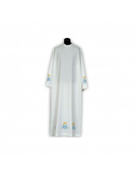 Alb clerical cu broderie mariană, guler în picioare
