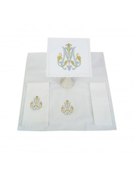 Chalice linen set Marian pattern - 100% cotton (8)