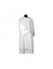 Clergy alb embroidered, stand-up collar