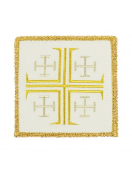 Cáliz blanco bordado - Cruz de Jerusalén