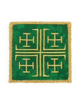 Pálio de cálice verde bordado - Cruz de Jerusalém