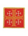 Red embroidered chalice pall - Jerusalem Cross