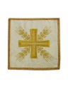Ecru embroidered chalice pall - Cross and ears