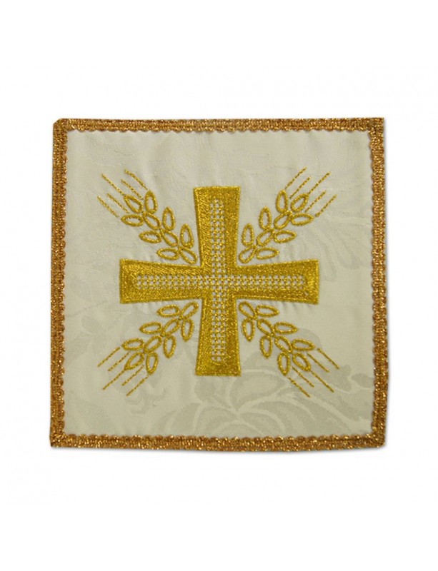 Pallium ecru brodat pentru potir - Cruce și urechi