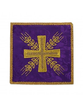 Chalice pall embroidered purple - Cross and ears