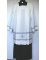 Wickelpriester Stretch - graue Kreuze + Hohlsaum