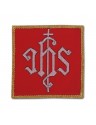 Chalice pall embroidered red - gold IHS