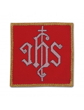 Chalice pall embroidered red - gold IHS