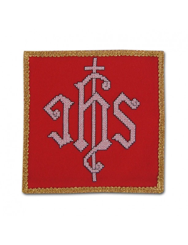 Abendmahlskelch bestickt rot - gold IHS