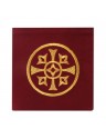 Chalice pall embroidered velvet, red - decorative embroidery