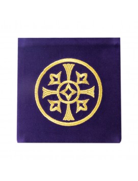 Chalice pall embroidered velvet, purple - decorative embroidery