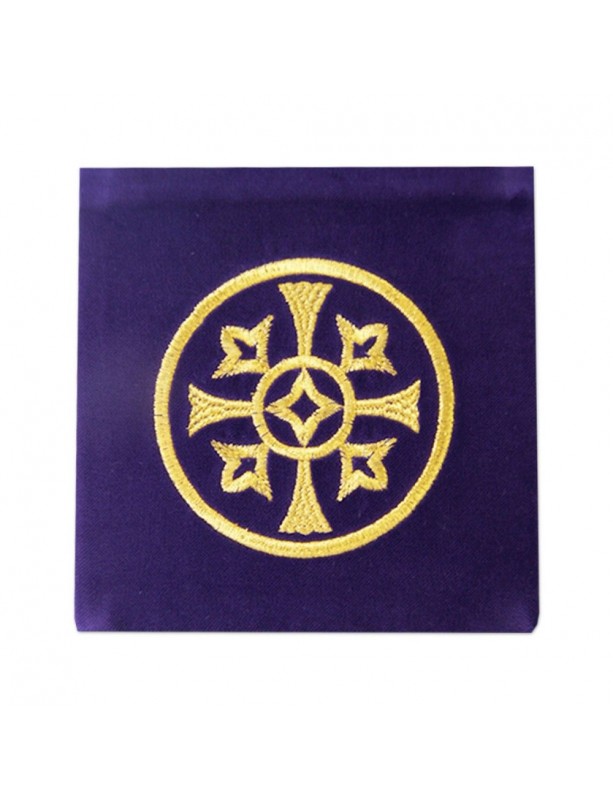 Chalice pall embroidered velvet, purple - decorative embroidery