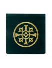 Chalice pall embroidered velvet, green - decorative embroidery