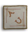 Ecru embroidered chalice pall - Alpha and Omega (2)