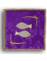 Chalice pall embroidered purple - Fish