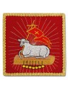 Red embroidered chalice pall - Sacrificial Lamb
