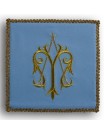 Blue embroidered chalice pall - Marian