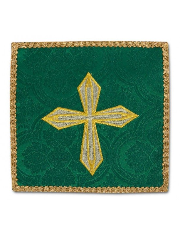 Zöld hímzett kehelypallium - arany kereszt (1)