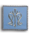 Blue embroidered chalice pall - Marian symbol (2)