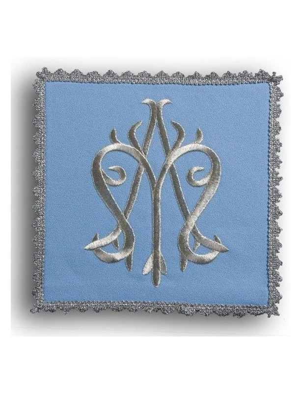 Palka kielichowa niebieska haftowana - symbol maryjny