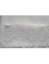 White Catholic Altar Cloth with Embroidered IHS Symbol Lace Trim