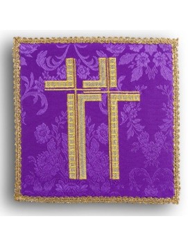 Chalice pall embroidered purple - Cross