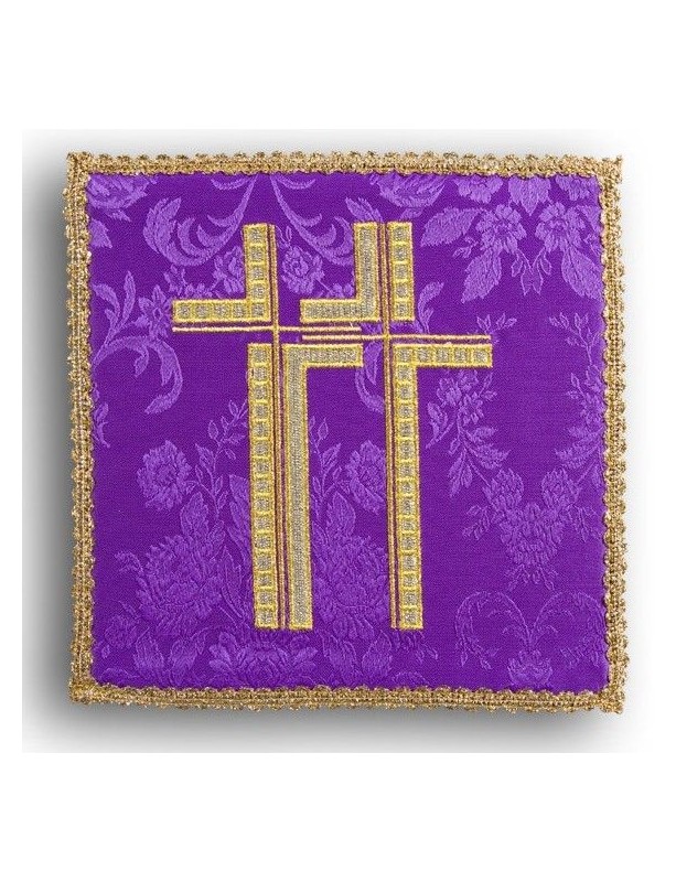 Pálio de cálice bordado roxo - Cruz