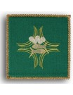 Green embroidered chalice pall - Fish + bread