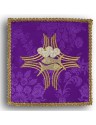 Chalice pall embroidered purple - Fish + bread