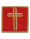 Red embroidered chalice pall - Cross (1)