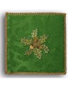 Green embroidered chalice pall - acorns