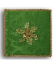 Green embroidered chalice pall - acorns