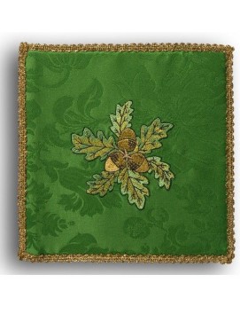 Palla da calice ricamata verde - ghiande