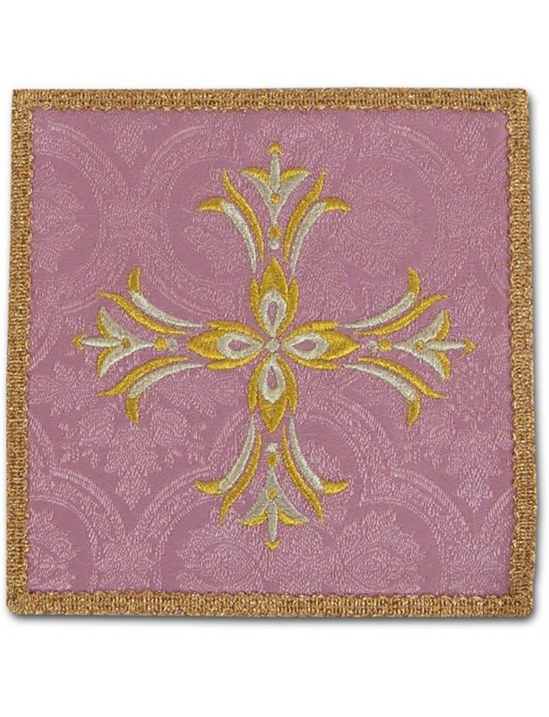 Calice brodé rose - Croix