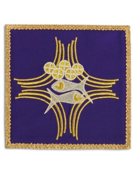Embroidered chalice pall - Fish + bread (2)