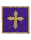 Embroidered chalice pall - gold cross (1)