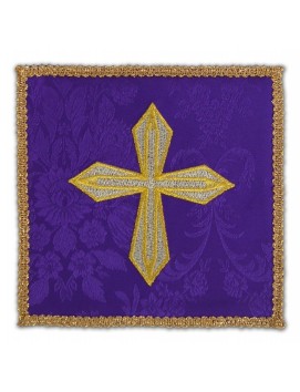 Embroidered chalice pall - gold cross (1)