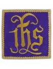 Chalice pall embroidered purple - IHS gold