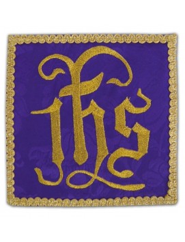 Chalice pall embroidered purple - IHS gold