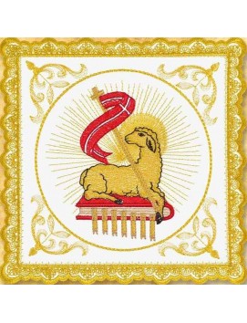 Chalice linen set Lamb - gold