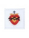 Chalice pall white embroidered Heart in crown