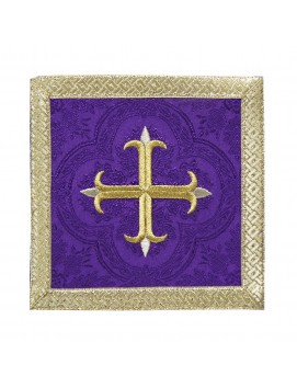 Chalice pall purple Cross + gold trim