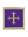 Chalice pall purple Cross + gold trim